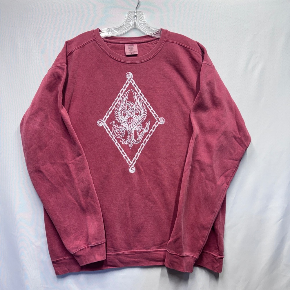 Comfort Colors Pi Beta Phi Sorority Sweatshirt L Maroon Eagle Preppy Streetwear